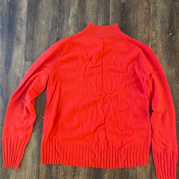 J Crew Mockneck Sweater, 100% Cashmere, Bright Cerise, Medium - Picture 3 of 3